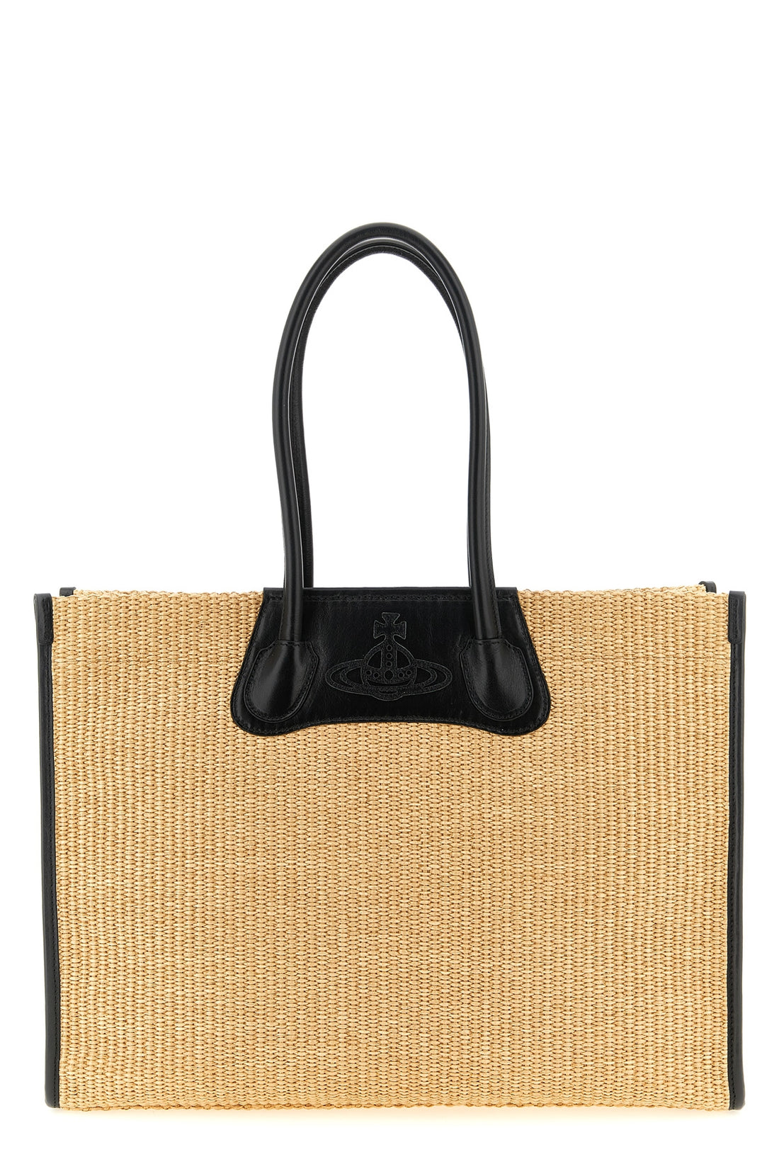 VIVIENNE WESTWOOD OS braided raffia troy shopping bag