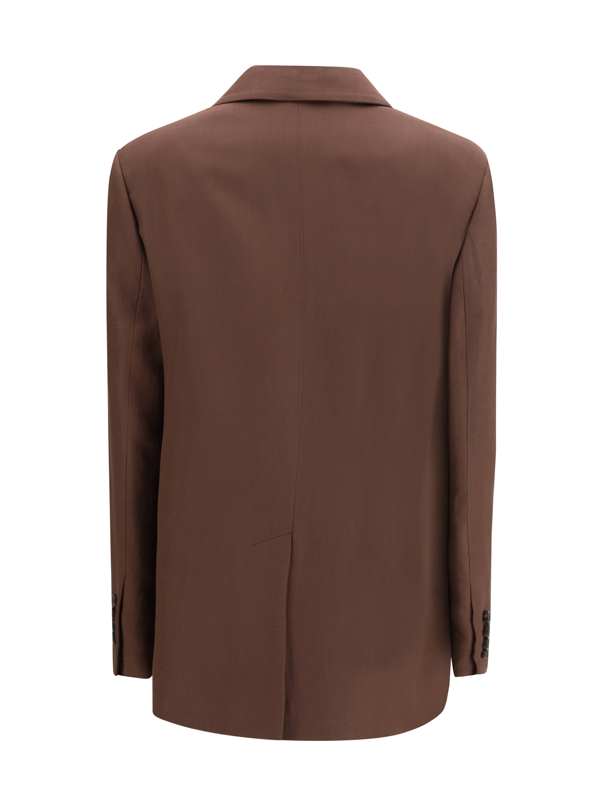 peak lapels double-breasted blazer