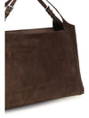 sartorial suede shoulder bag