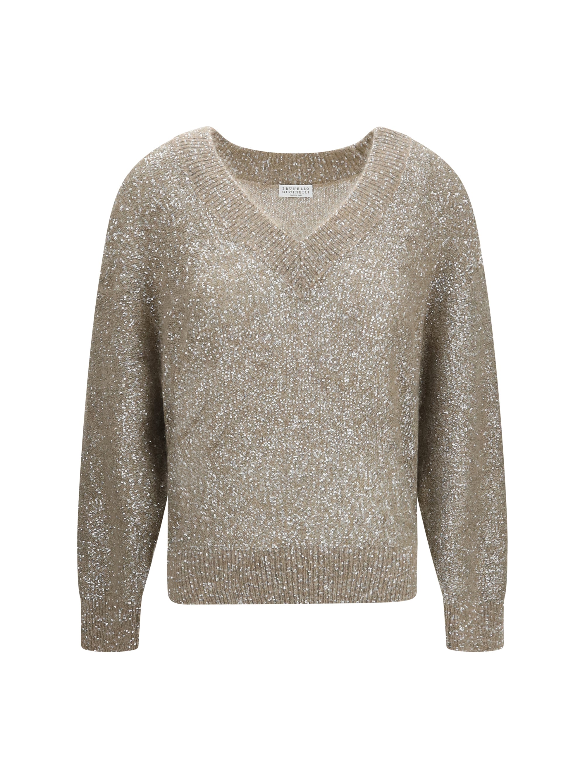 sequined v-neck sweater