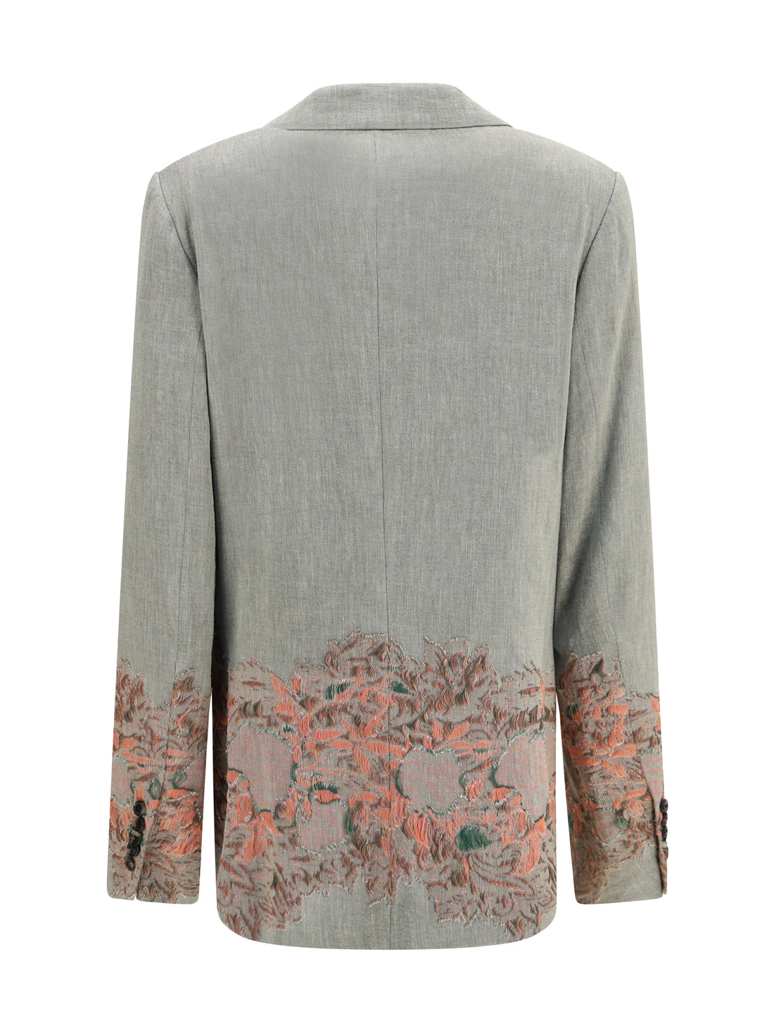 DRIES VAN NOTEN 36 double-breasted linen and cotton-blend blazer with embroidery