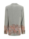 double-breasted linen and cotton-blend blazer with embroidery