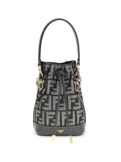FENDI OS mon tresor denim-effect ff jacquard mini bucket bag