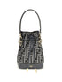 FENDI OS mon tresor denim-effect ff jacquard mini bucket bag