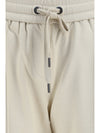 track stretch-fleece pants with monili detailing
