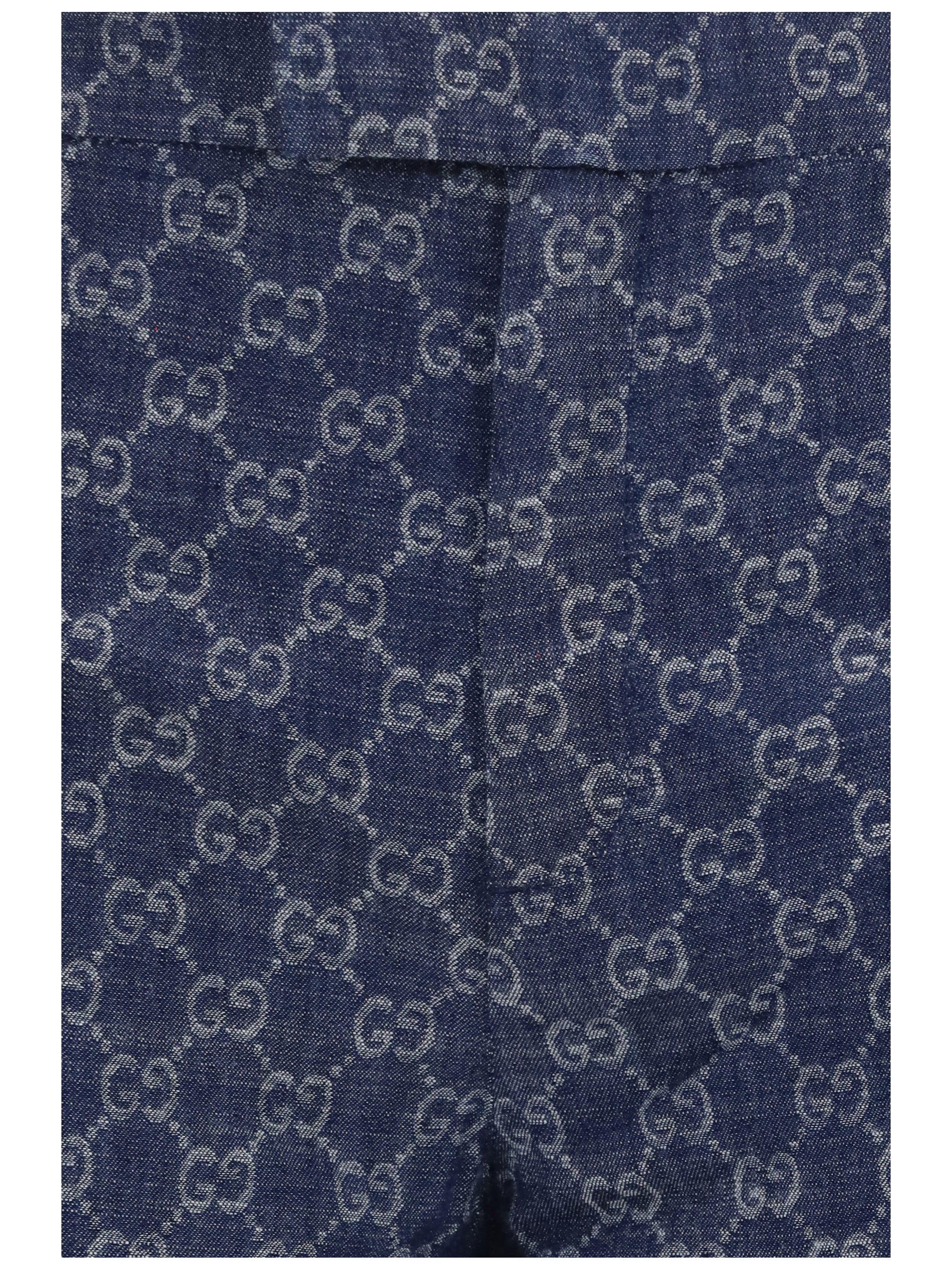 gg cotton jacquard denim pants