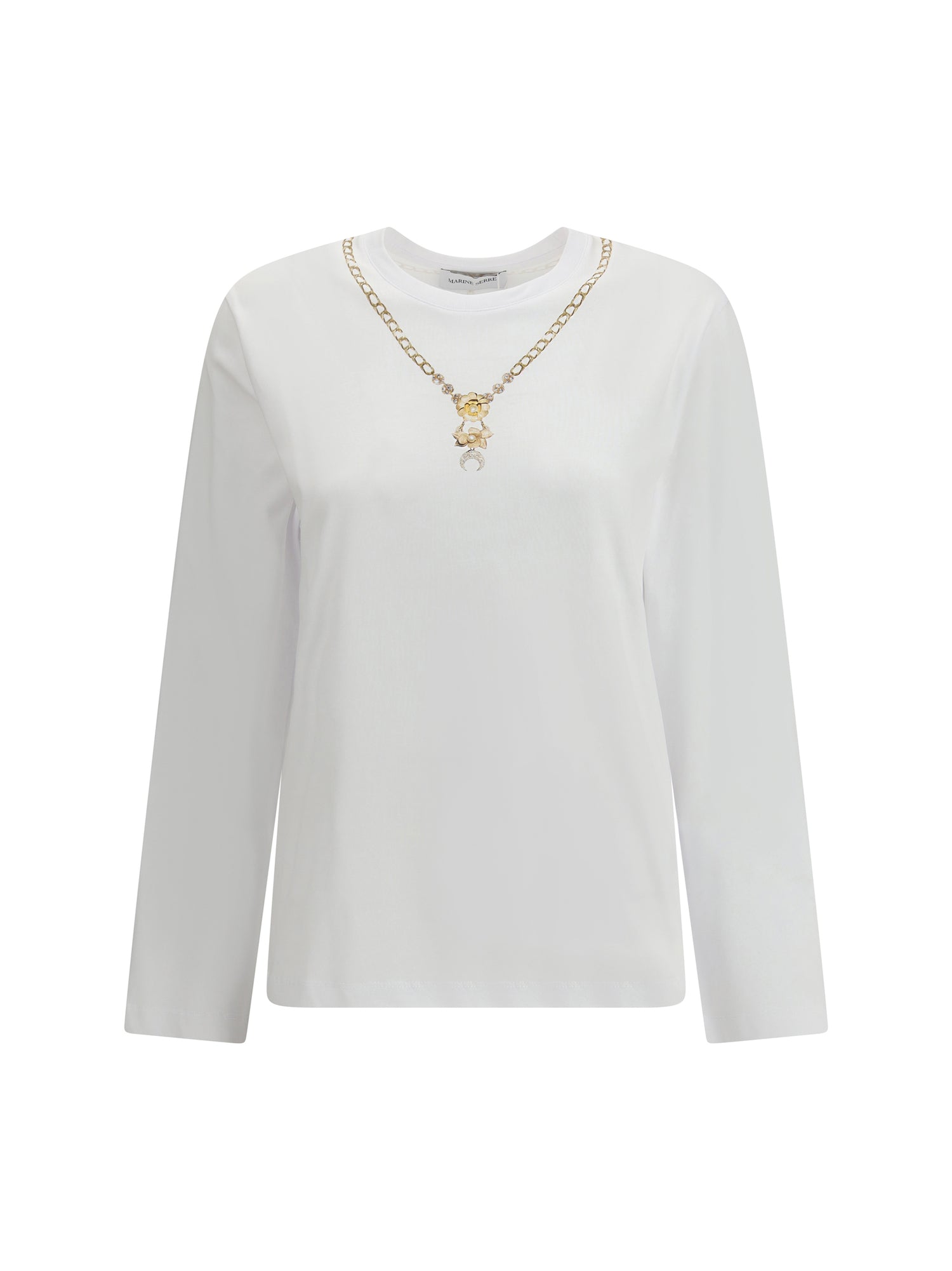 MARINE SERRE M trompe l’œil jewelry long-sleeve t-shirt