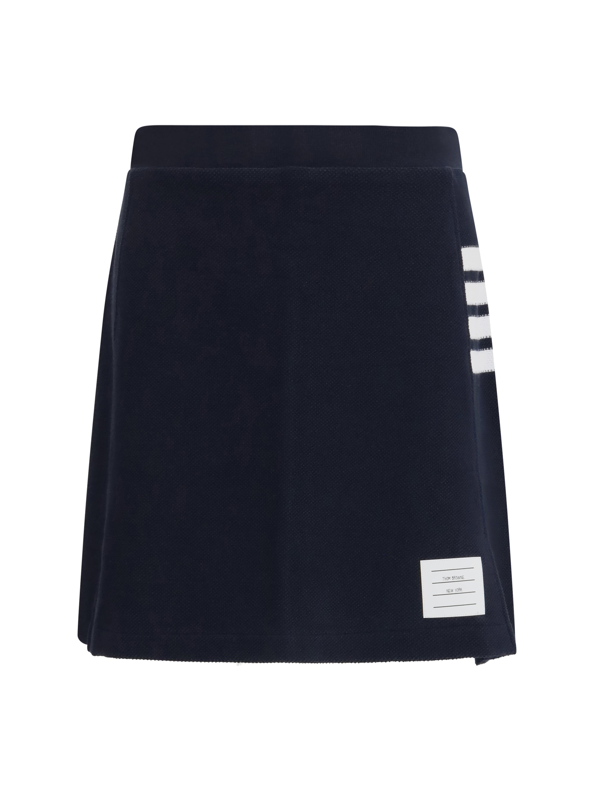 4-bar piqué mini skirt