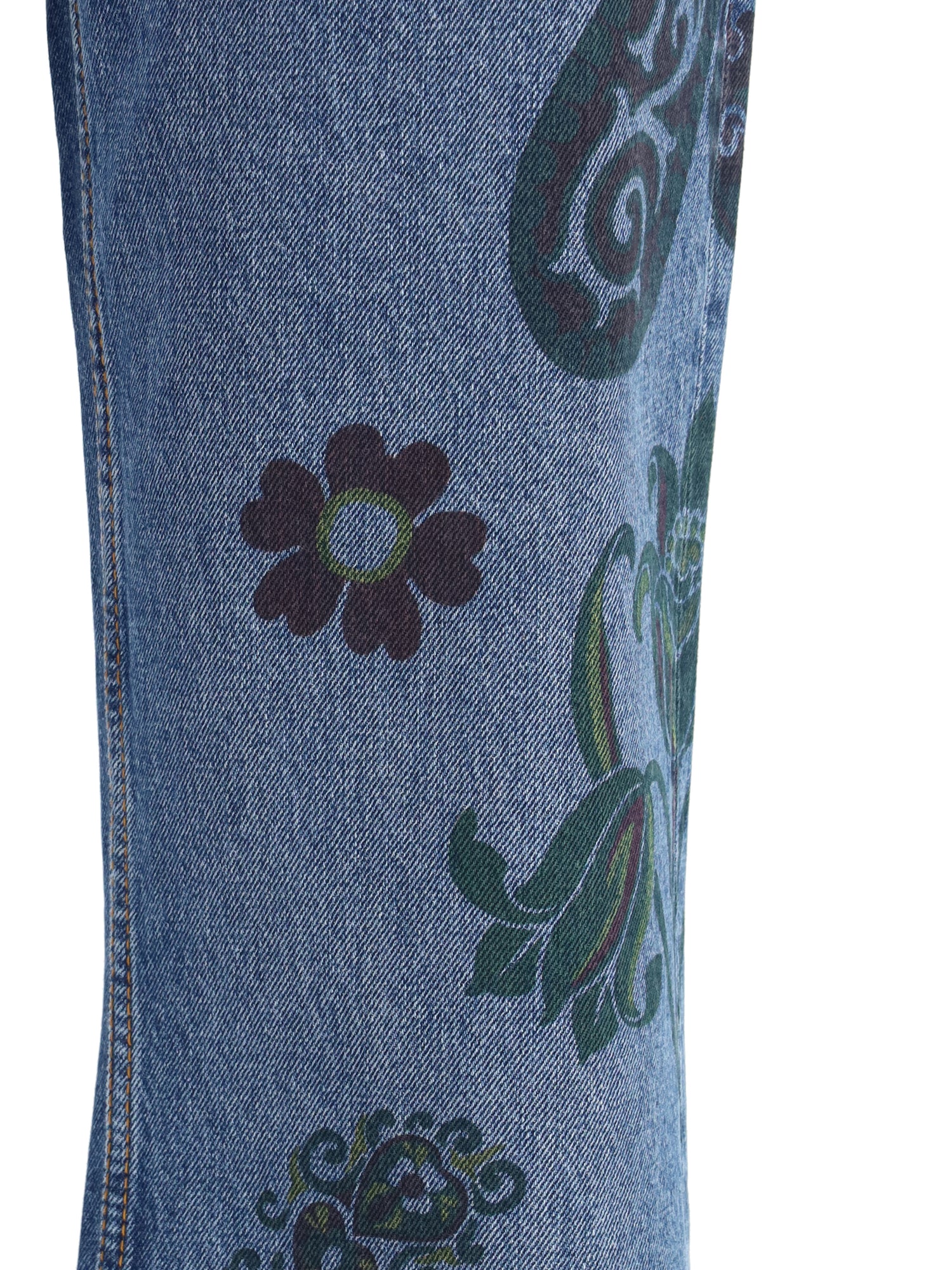 ETRO 26 flower and bee print flare jeans