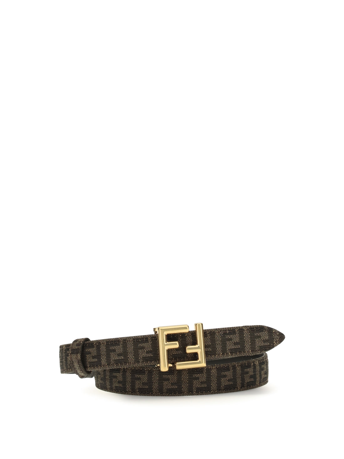FENDI 70 reversible belt with ff facquard fabric