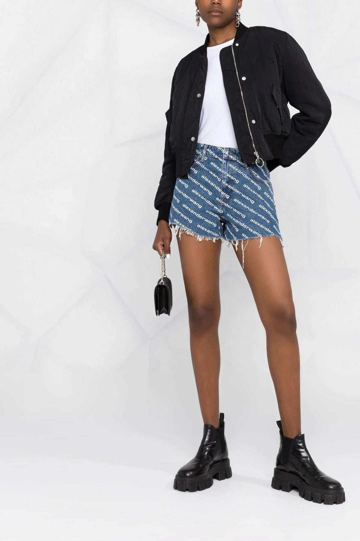 bite cotton denim shorts