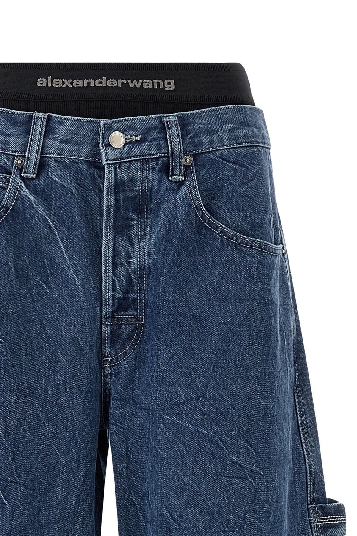stonewashed cotton denim jeans