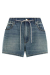 marathon shorts in stone-washed cotton denim