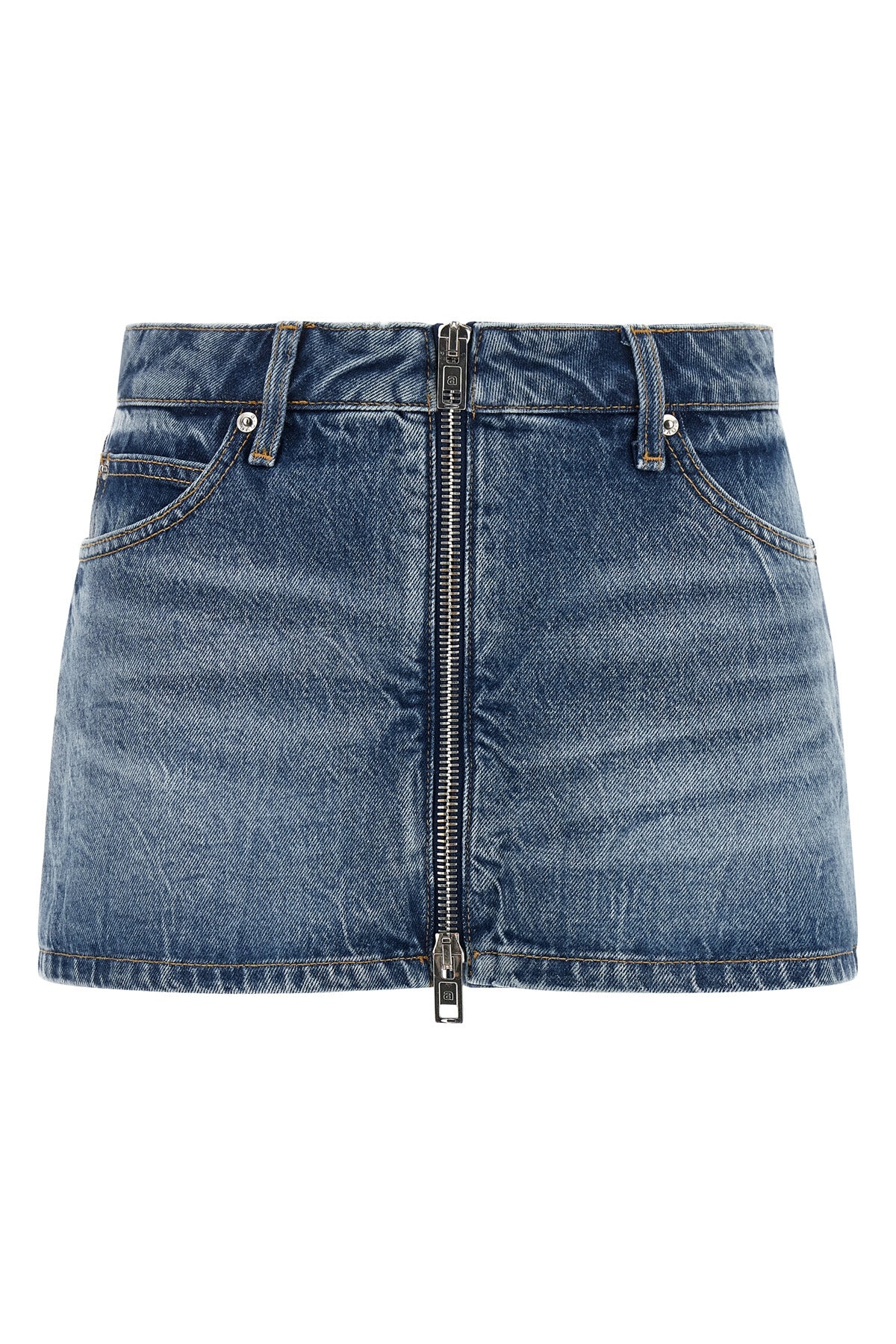 alexander wangs skort redefines the codes of denim through a hybrid and tight s