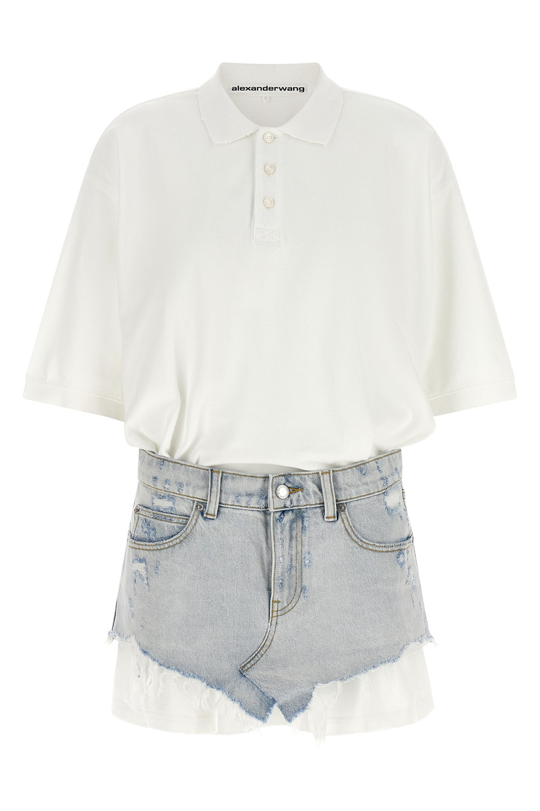 ALEXANDER WANG 0 alexander wangs mini dress redefines the concept of layering through a hybrid a