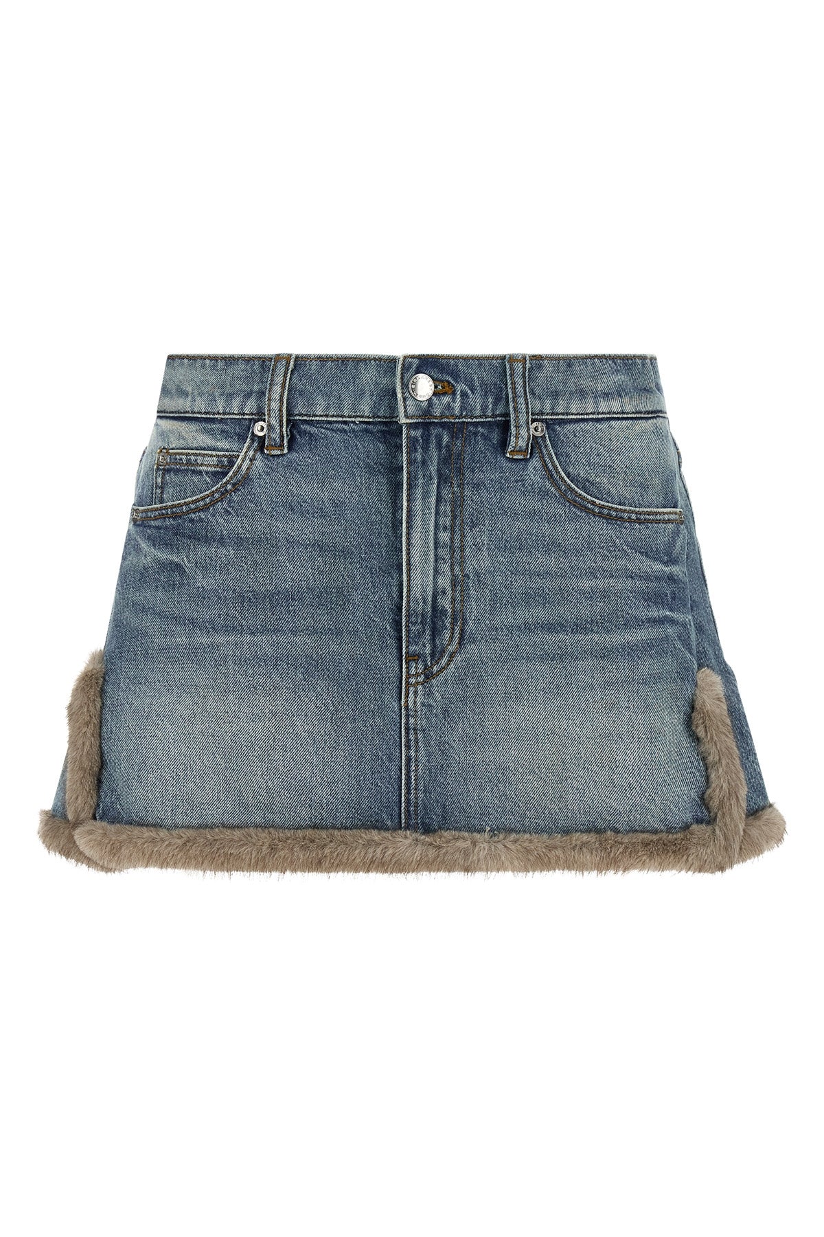 the alexander wang denim miniskirt redefines the codes of casual dress through a