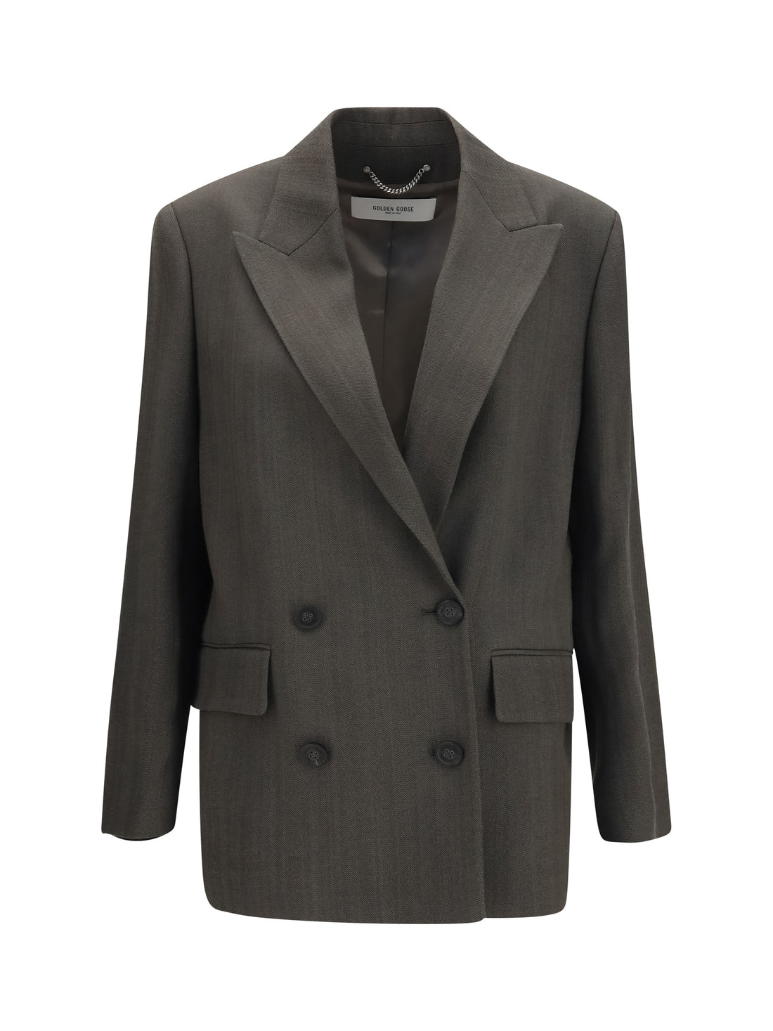 GOLDEN GOOSE 38 double-breasted blazer with drawstring