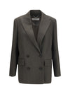 double-breasted blazer with drawstring