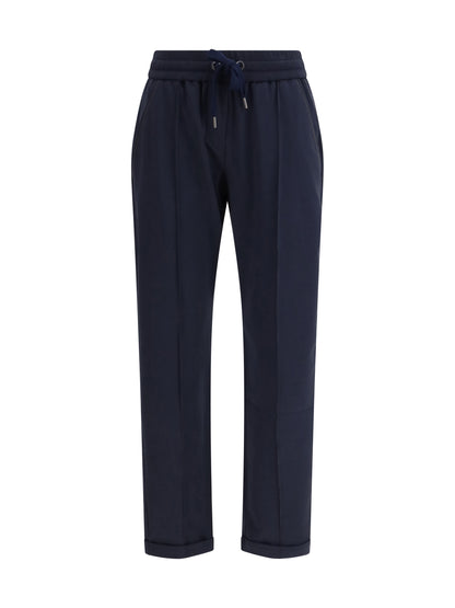 BRUNELLO CUCINELLI L track stretch-fleece trousers with monili detailing