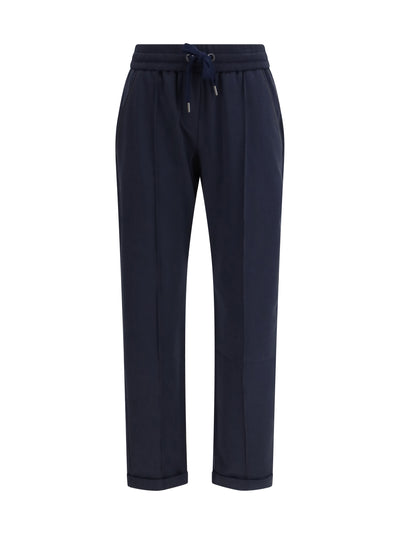 track stretch-fleece pants with monili detailing