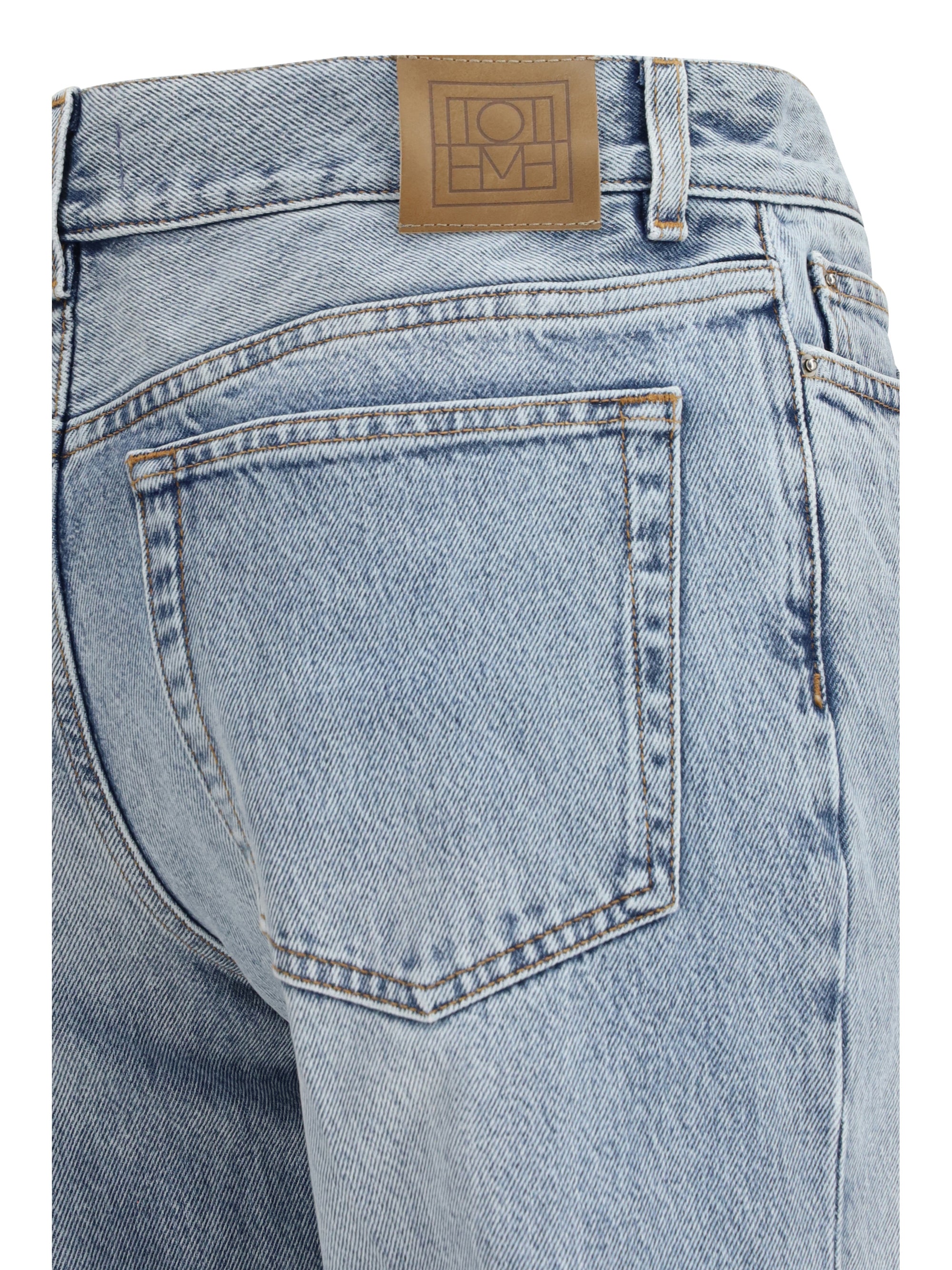 cotton flared-hem jeans