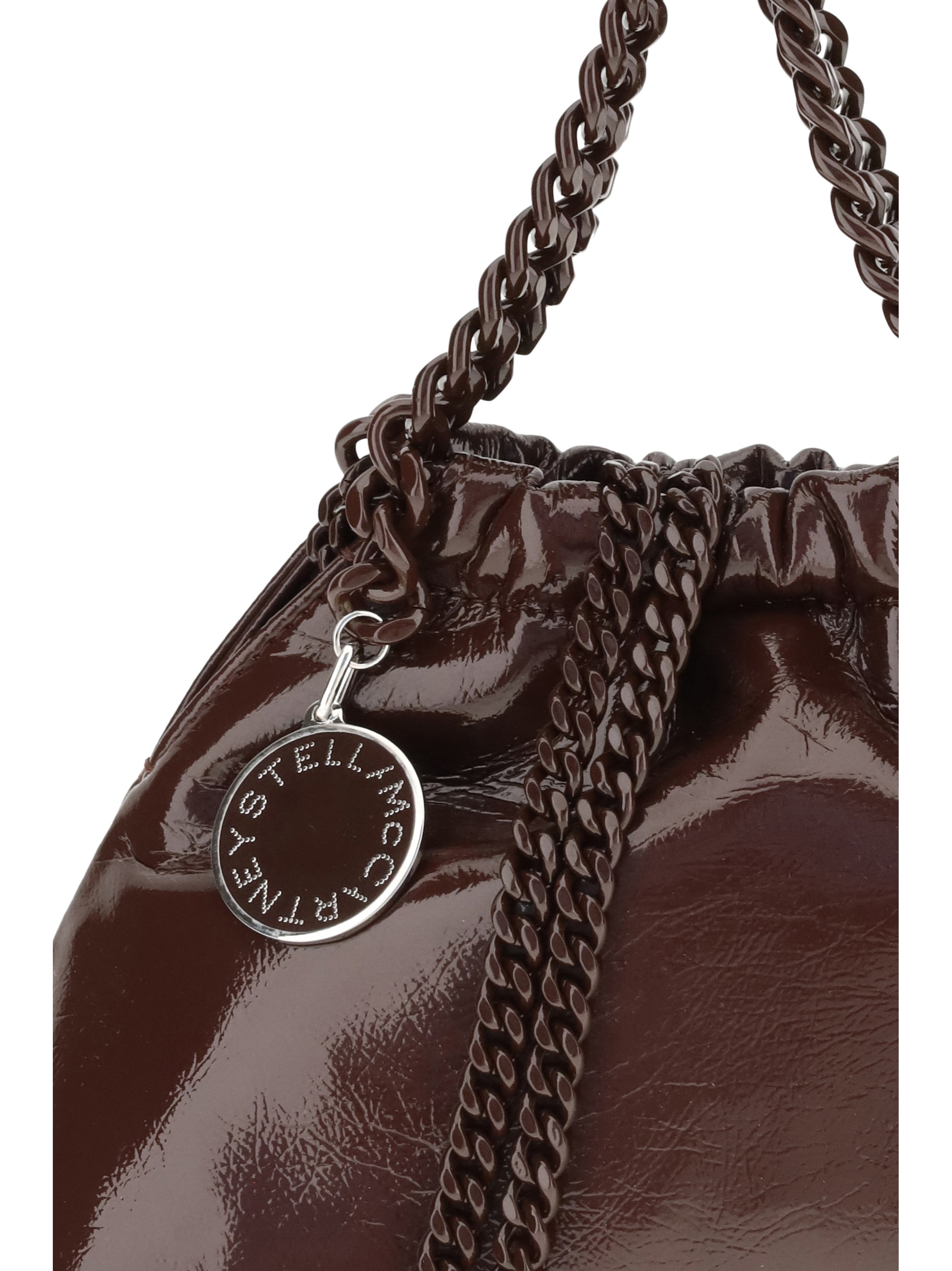 patent falabella shoulder bag
