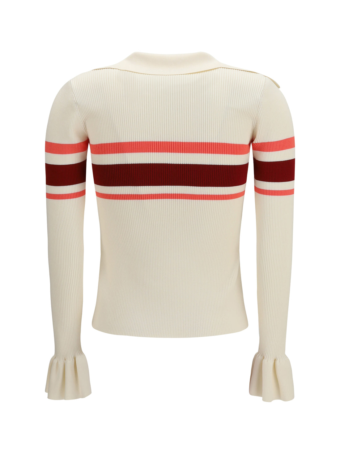 SELF-PORTRAIT M striped viscose knit button top