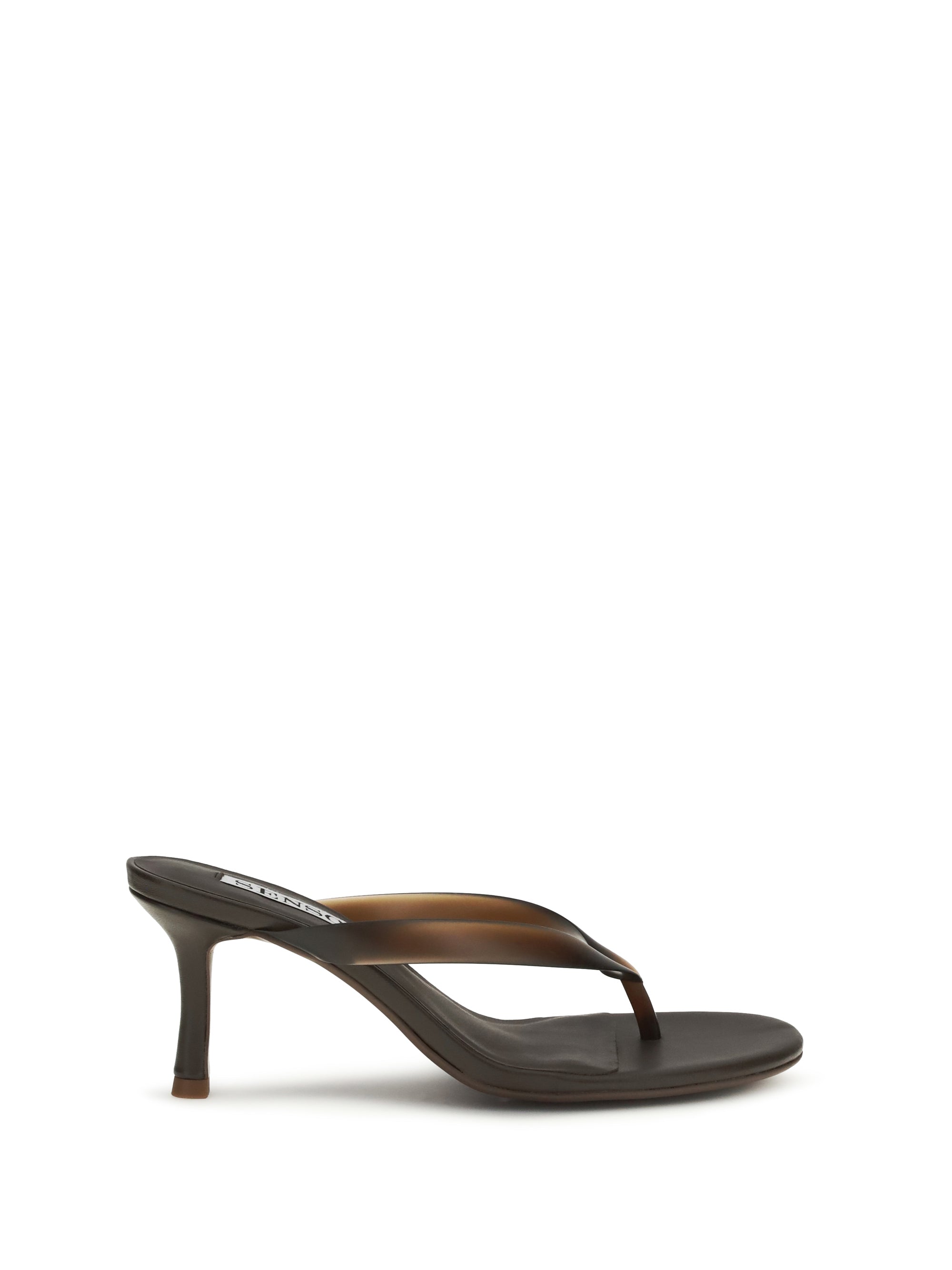 flowe leather and rubber heeled sandals