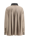 cotton gabardine shirt with pleated back