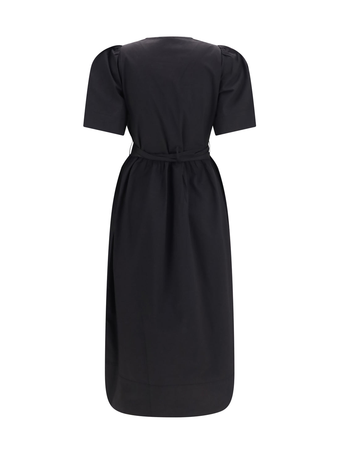 GANNI 36 midi dress with bows and puff shoulders