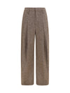 virgin wool palazzo pants with monili detail
