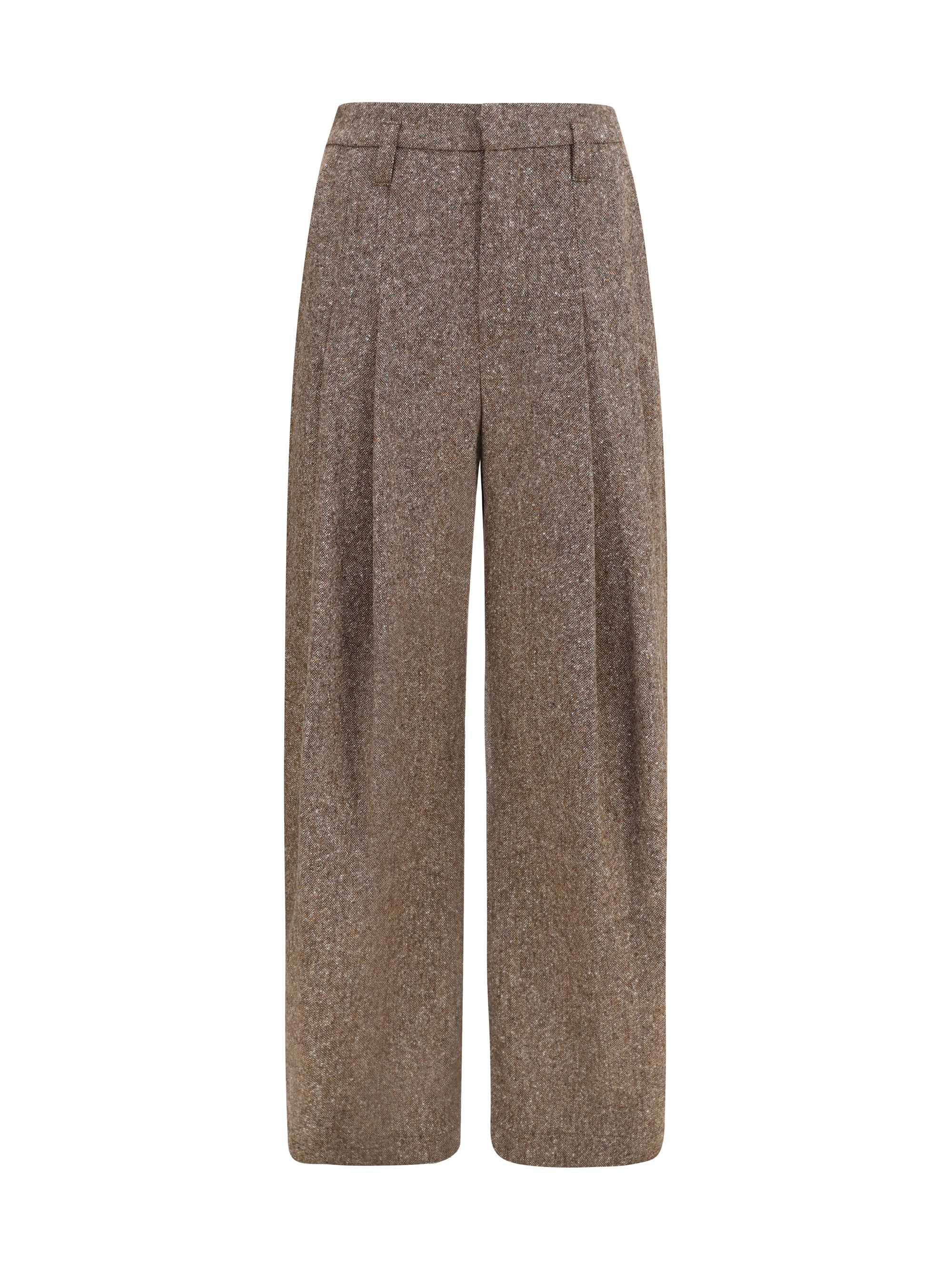 virgin wool palazzo pants with monili detail