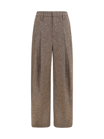 virgin wool palazzo pants with monili detail