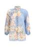 ZIMMERMANN 1 cascadian blouse with puff sleeves 