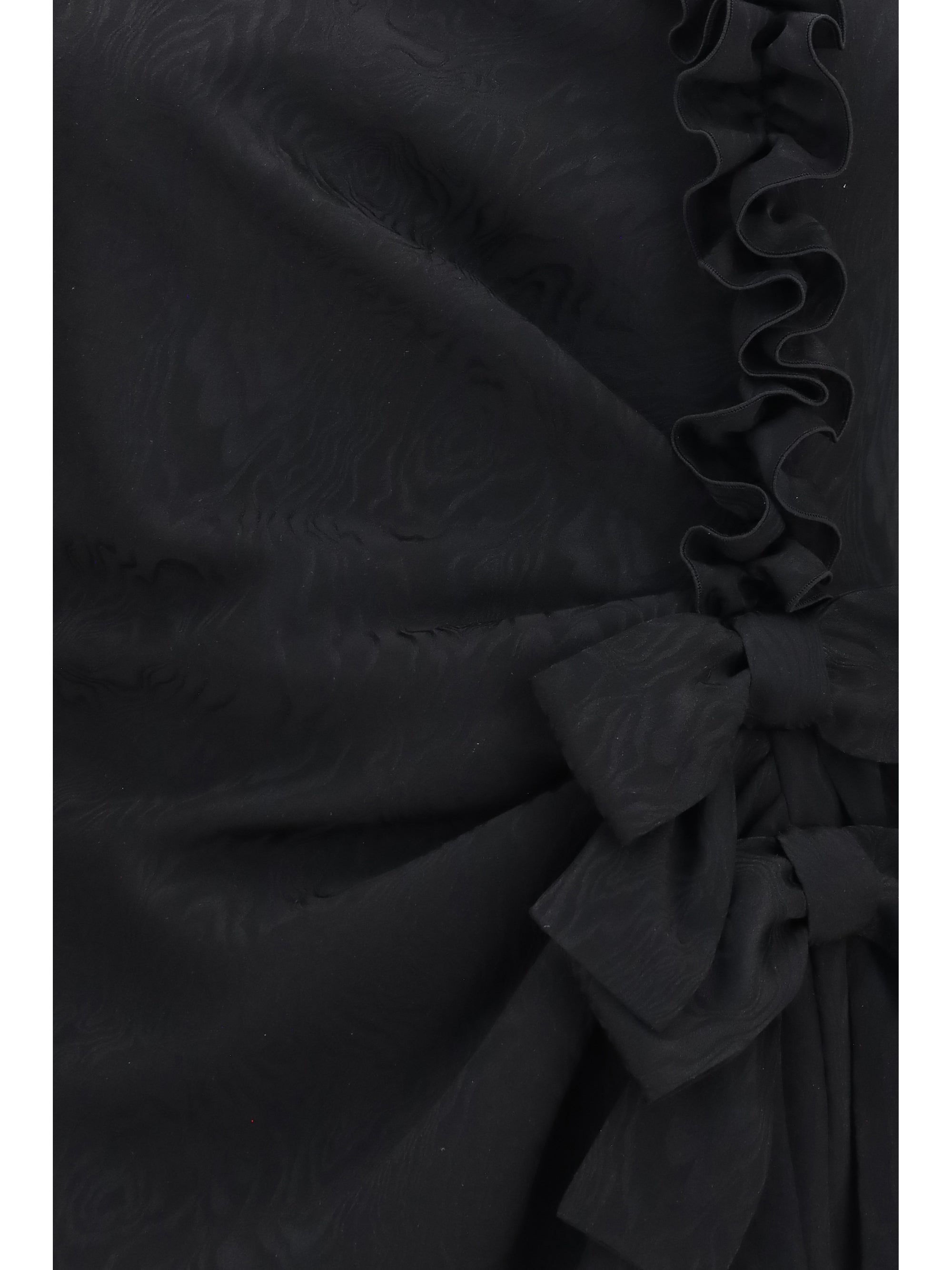 silk jacquard mini dress with ruffles