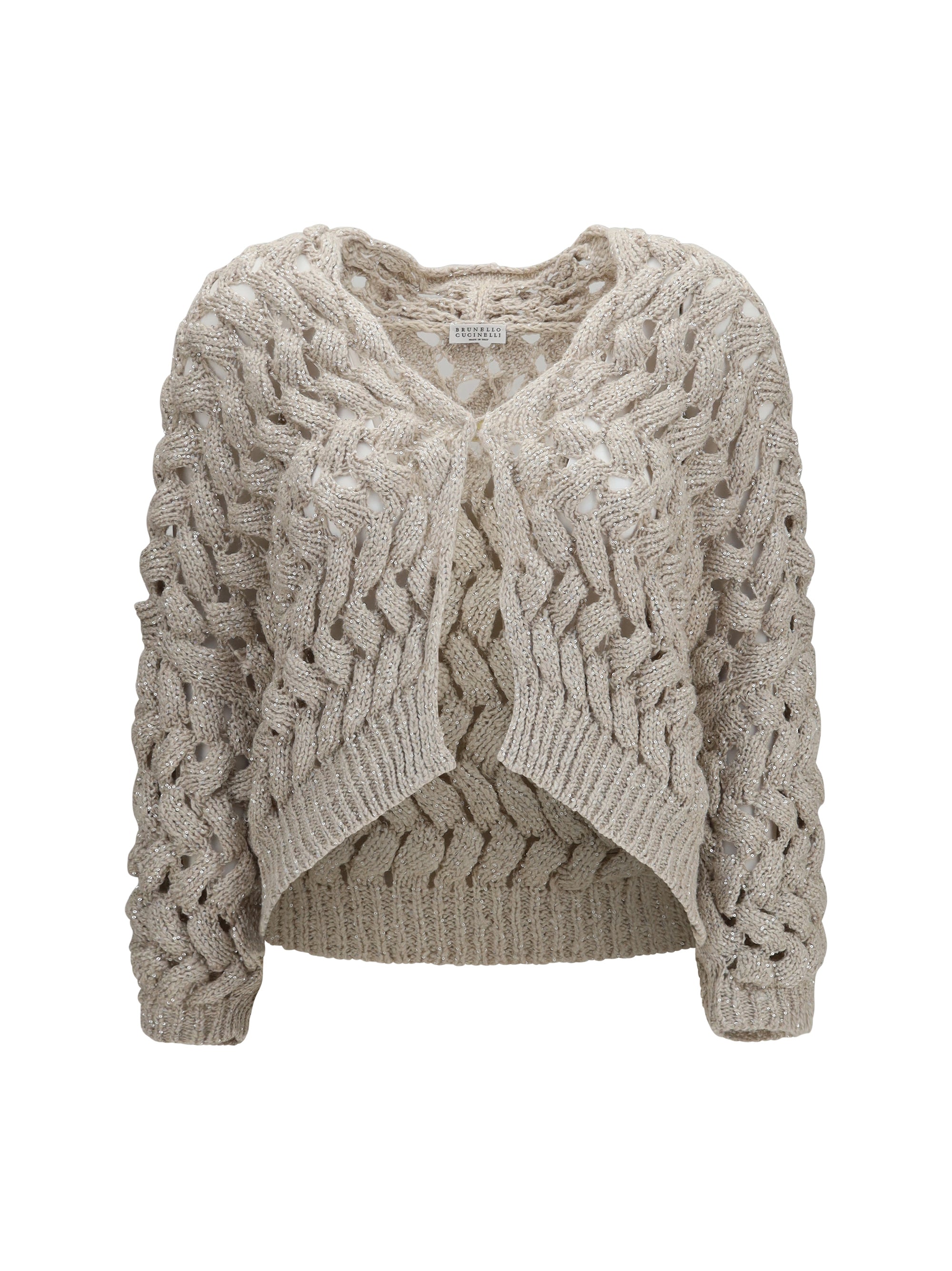 openwork sequin cardigan