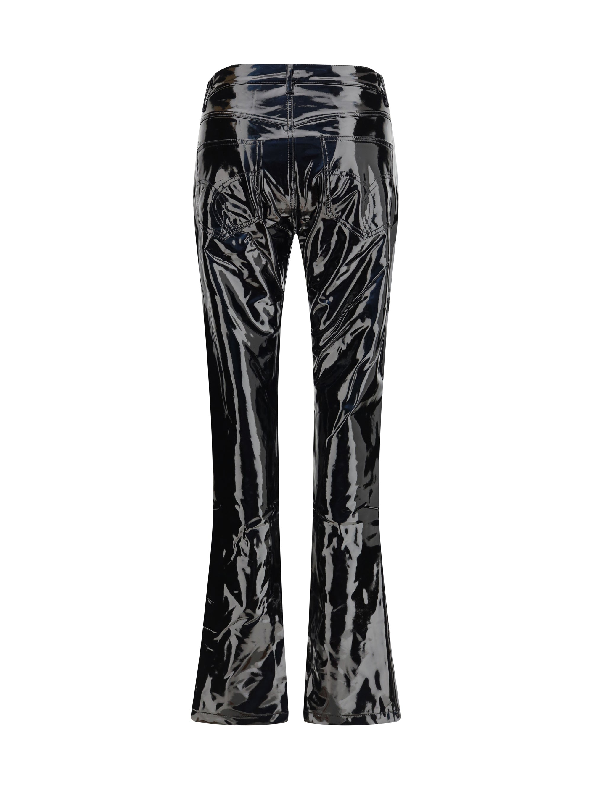 straight fit vinyl trousers