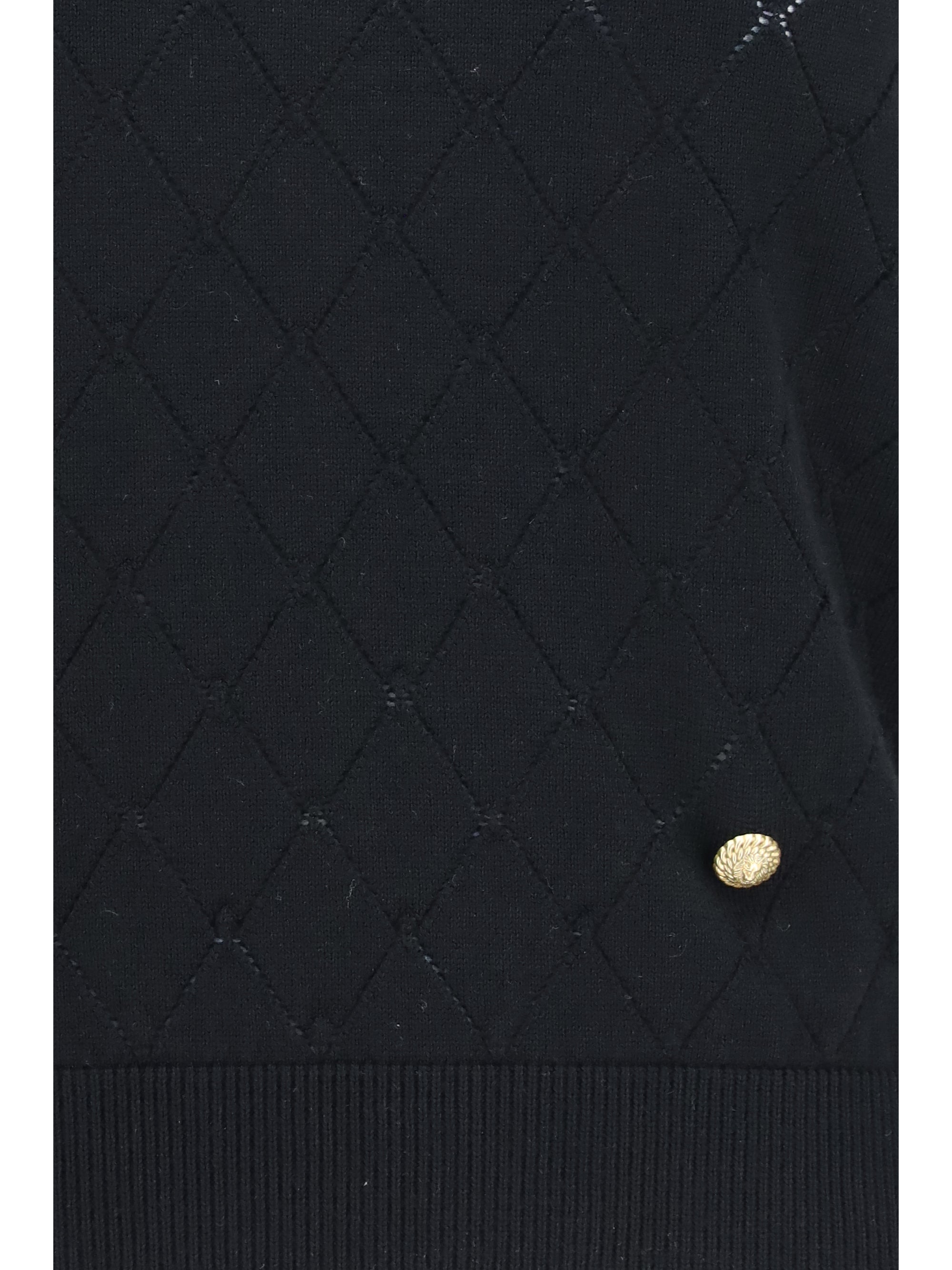 sleeveless wool crewneck top