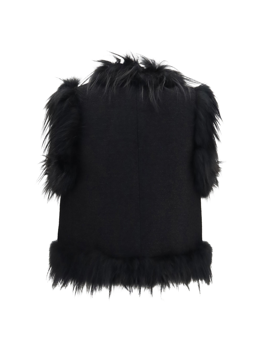 FENDI 40 wool and fox fur gilet