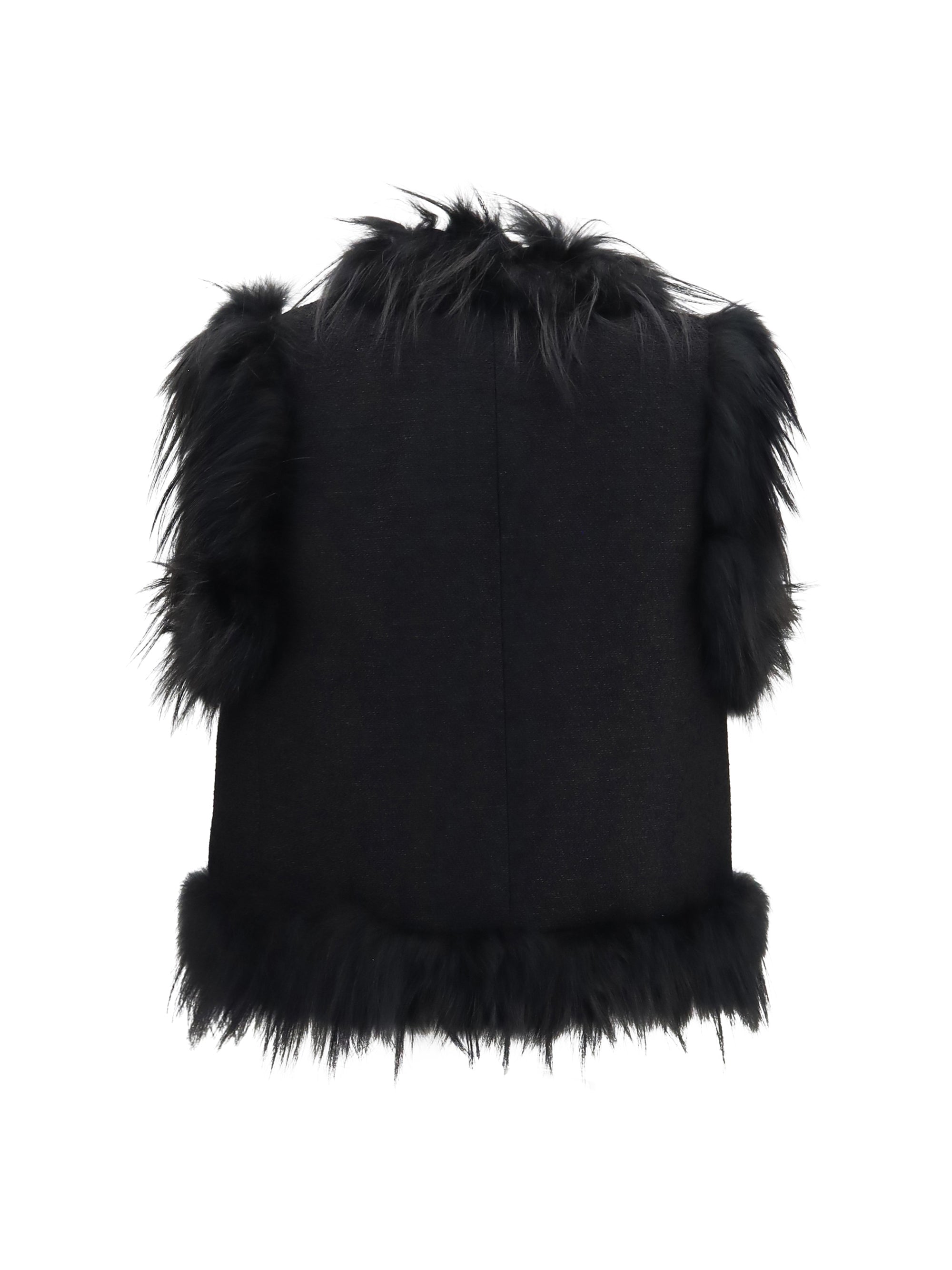 wool and fox fur gilet