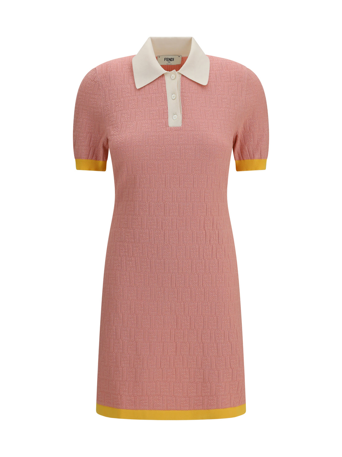 FENDI 38 short fitted cotton and silk ff dress