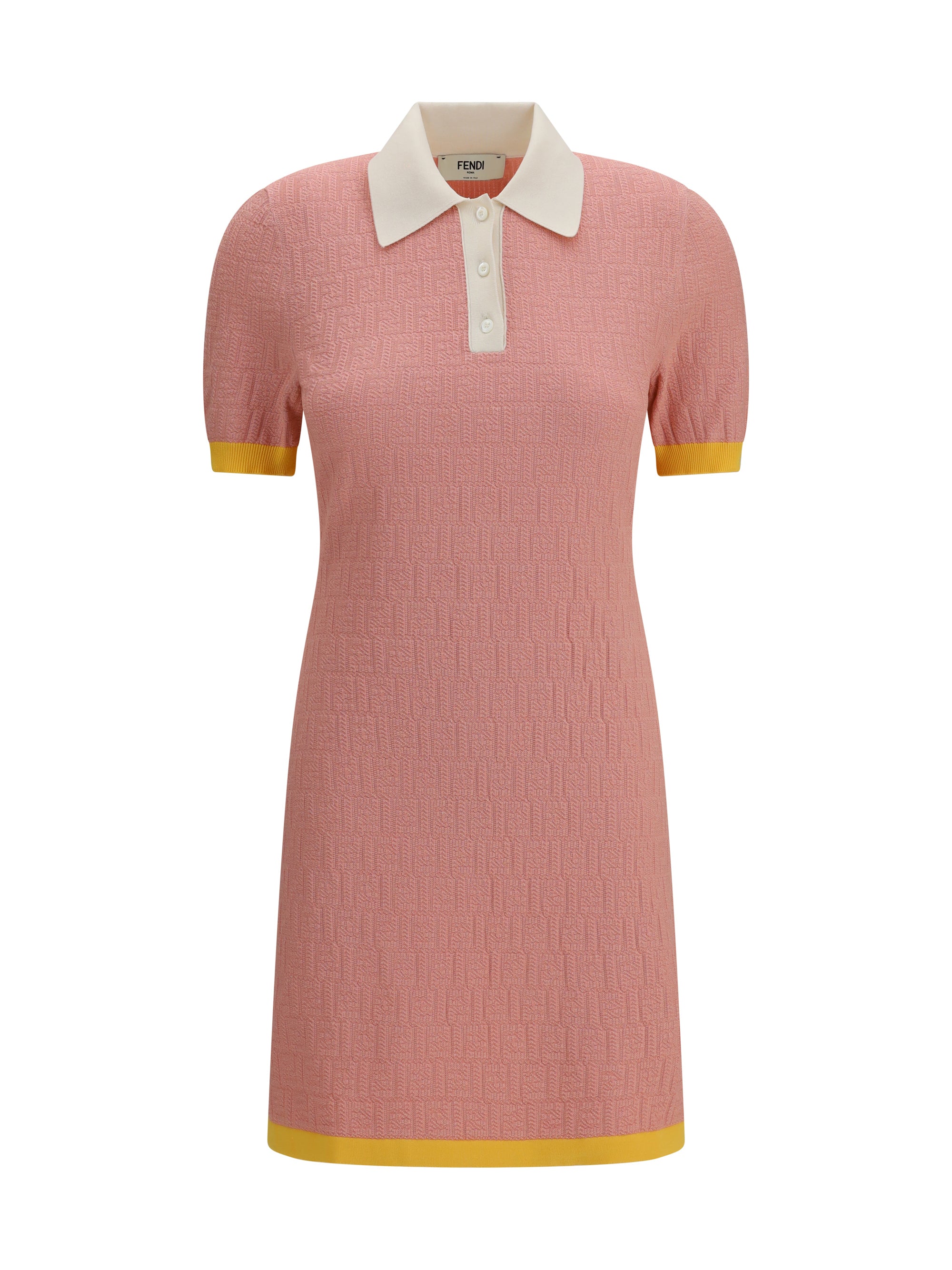 short fitted cotton and silk ff dress