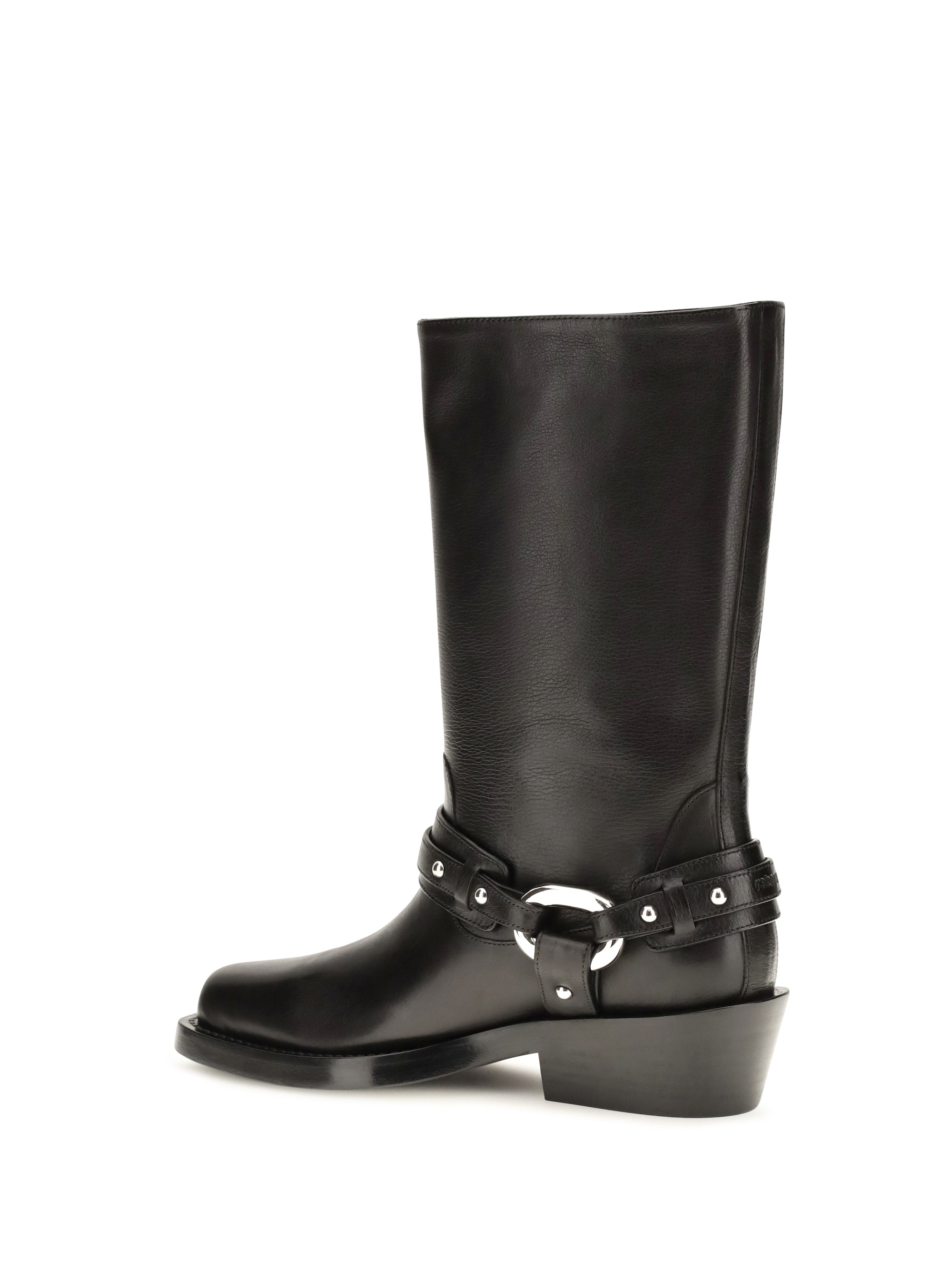 leather buckle snkle boots