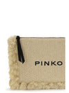 flat handle clutch in raffia