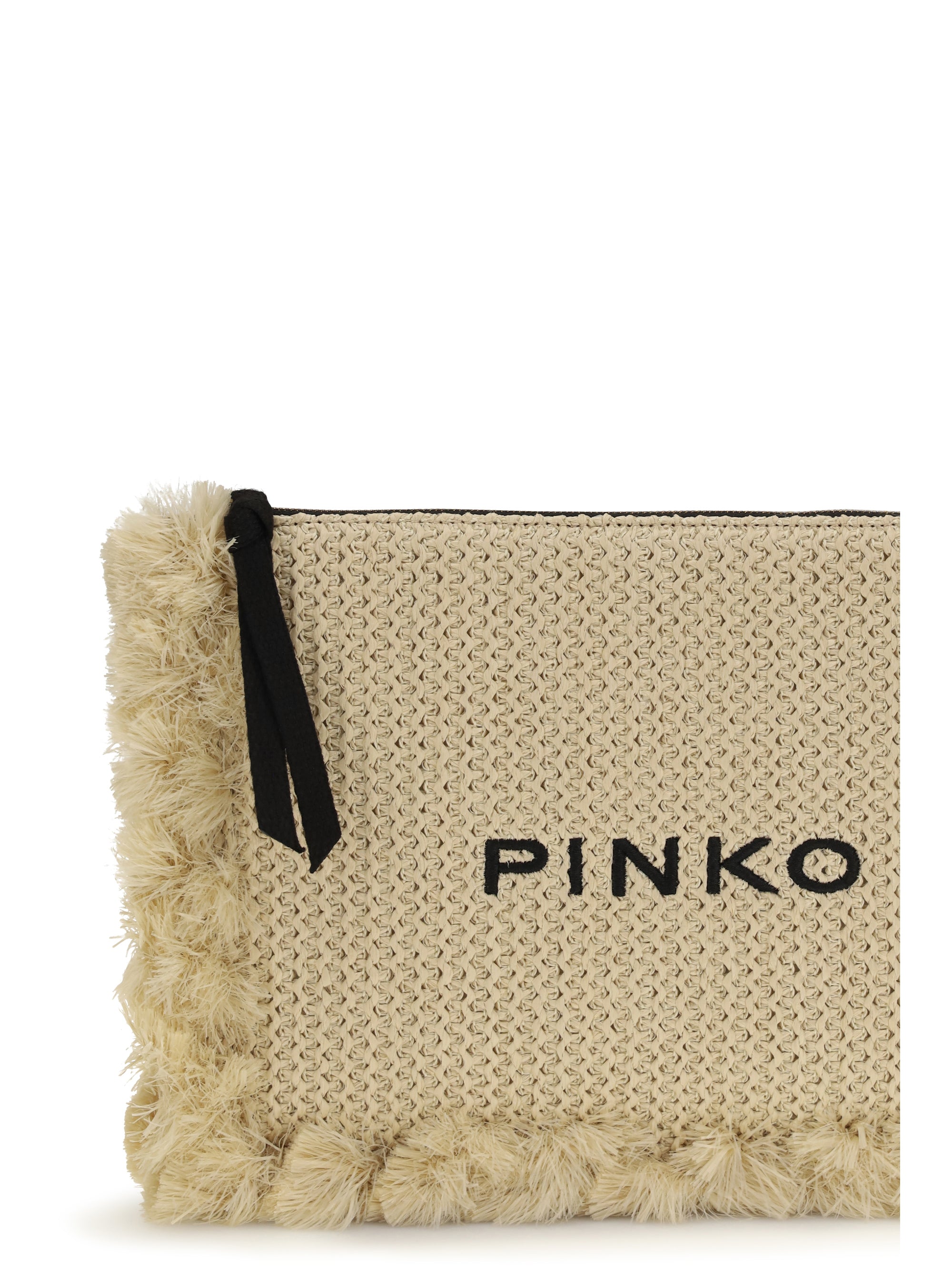 flat handle clutch in raffia