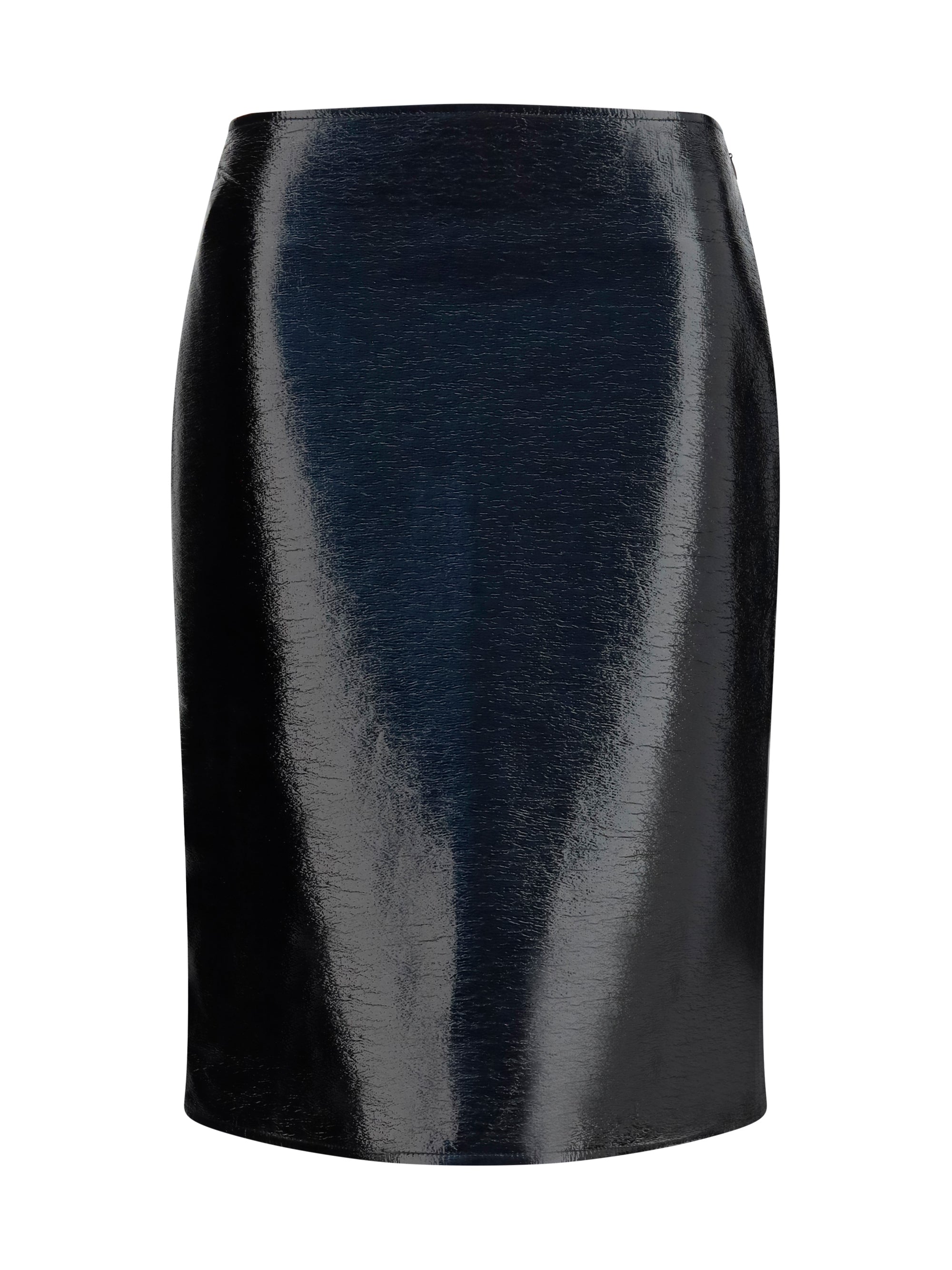 vinyl midi skirt