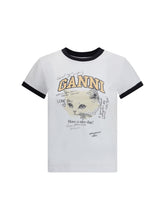 GANNI M kitten print t-shirt 