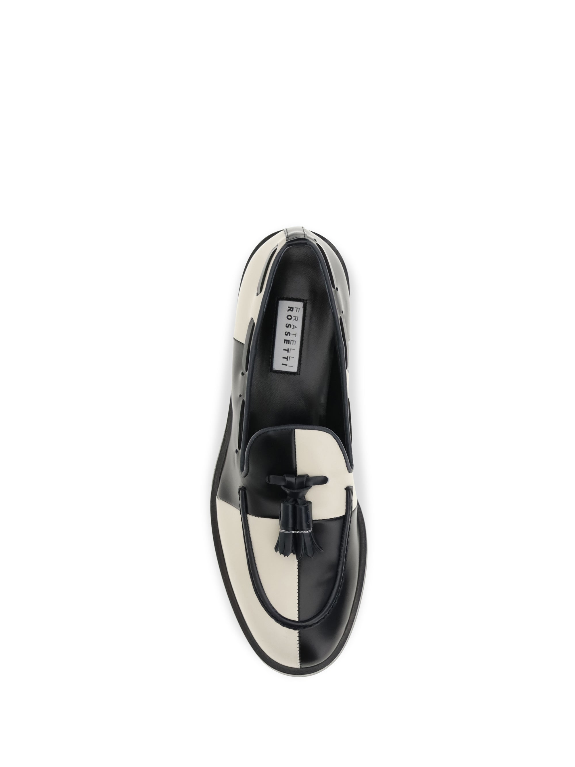brera damier bicolor leather loafers