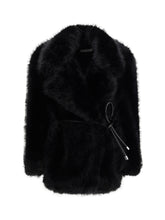 MAX MARA SPORTMAX L furry rosaria belted coat