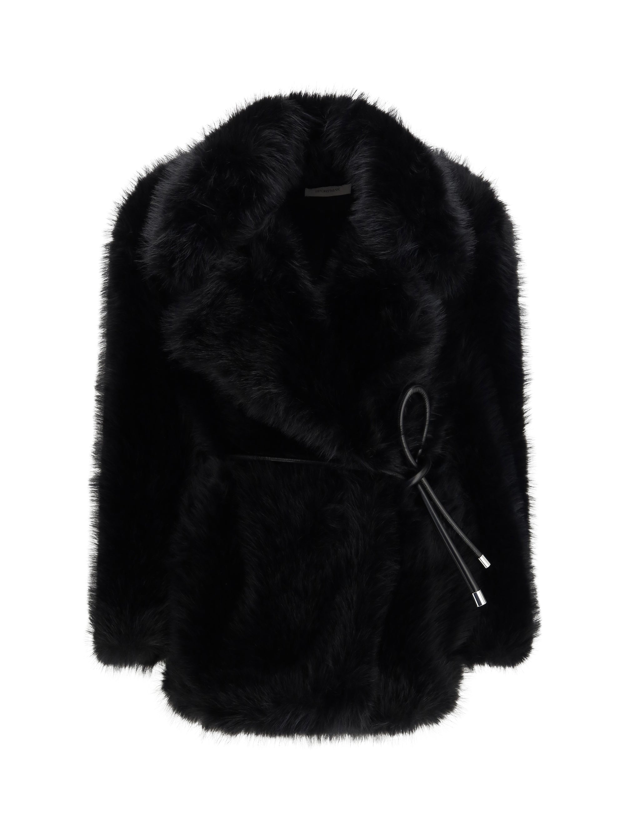 MAX MARA SPORTMAX L furry rosaria belted coat